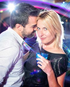 Sexy couple dancing in a nightclub